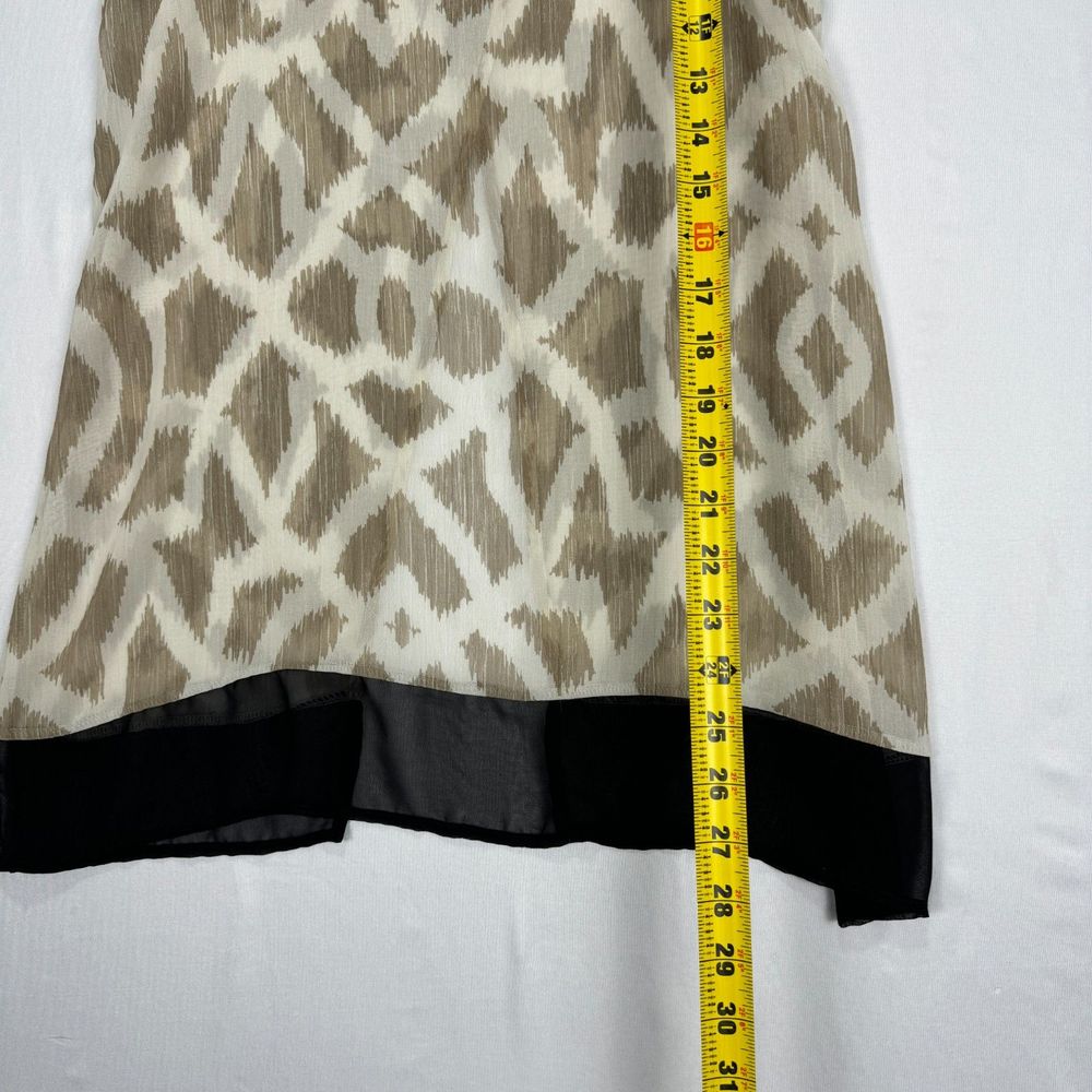 New York & Company Sheer Tank Top Blouse Beige Womens Size Small Open Back Top - Picture 11 of 12